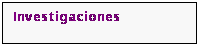 Cuadro de texto: Investigaciones